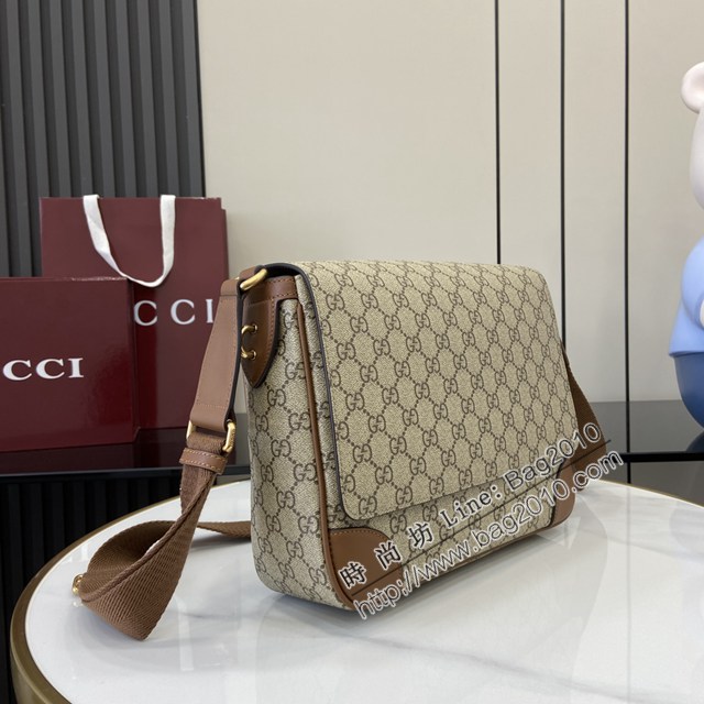 Gucci專櫃古馳最新款Emblem系列男士單肩斜挎包 jh2590型號：821154